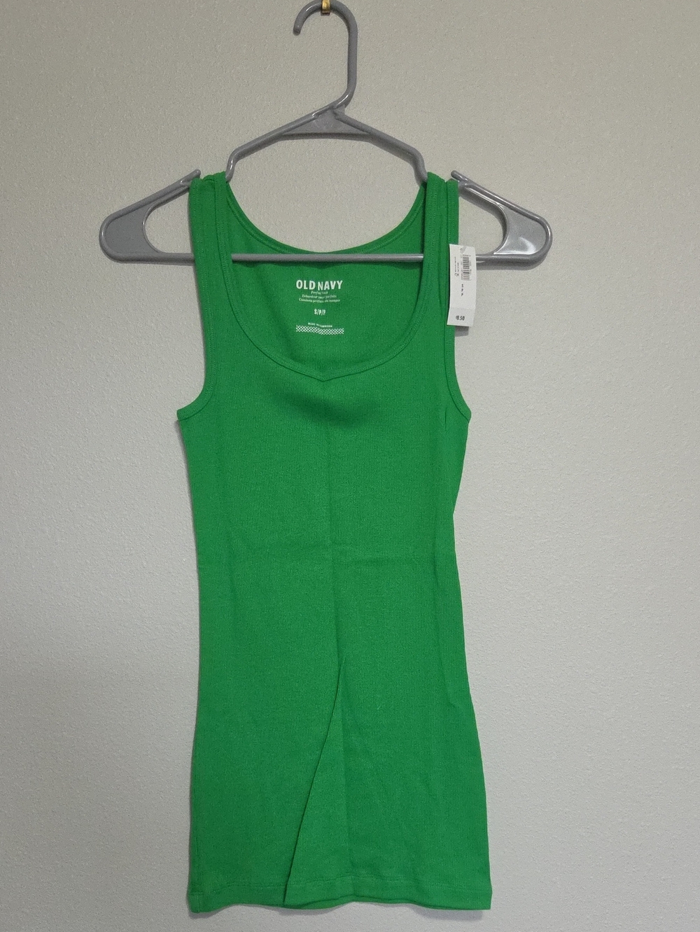 Old Navy Bright Green Ribbed Scoop Tank